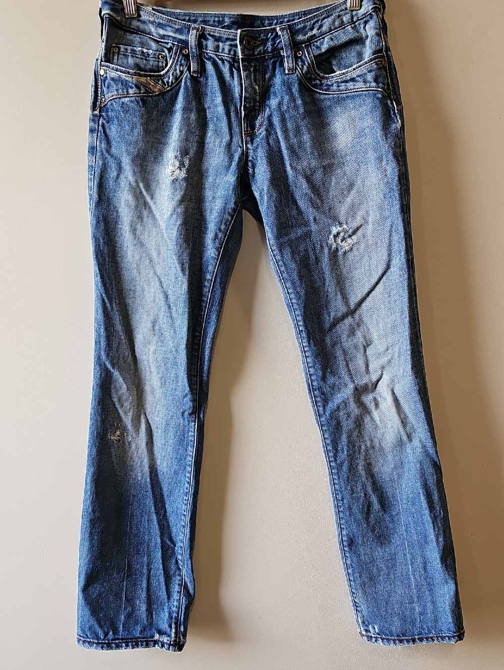 Diesel Blue Distressed Jeans - Classic Straight Fit